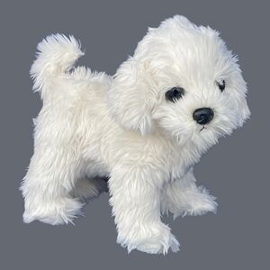 10" Aurora Golden Retriever White Lab Plush Puppy Dog Brown Eyes Vintage